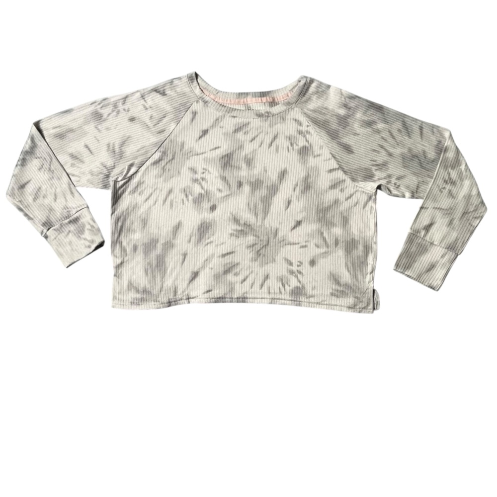 Danskin Marble Long Sleeve Crop Top Side Cut Outs Really‎ Soft Size Medium